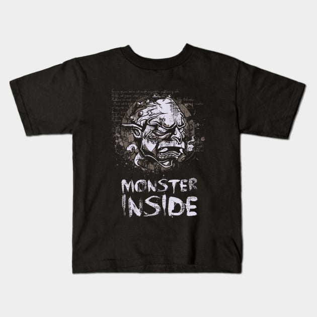 Monster Inside Kids T-Shirt by SerialWordAbuser